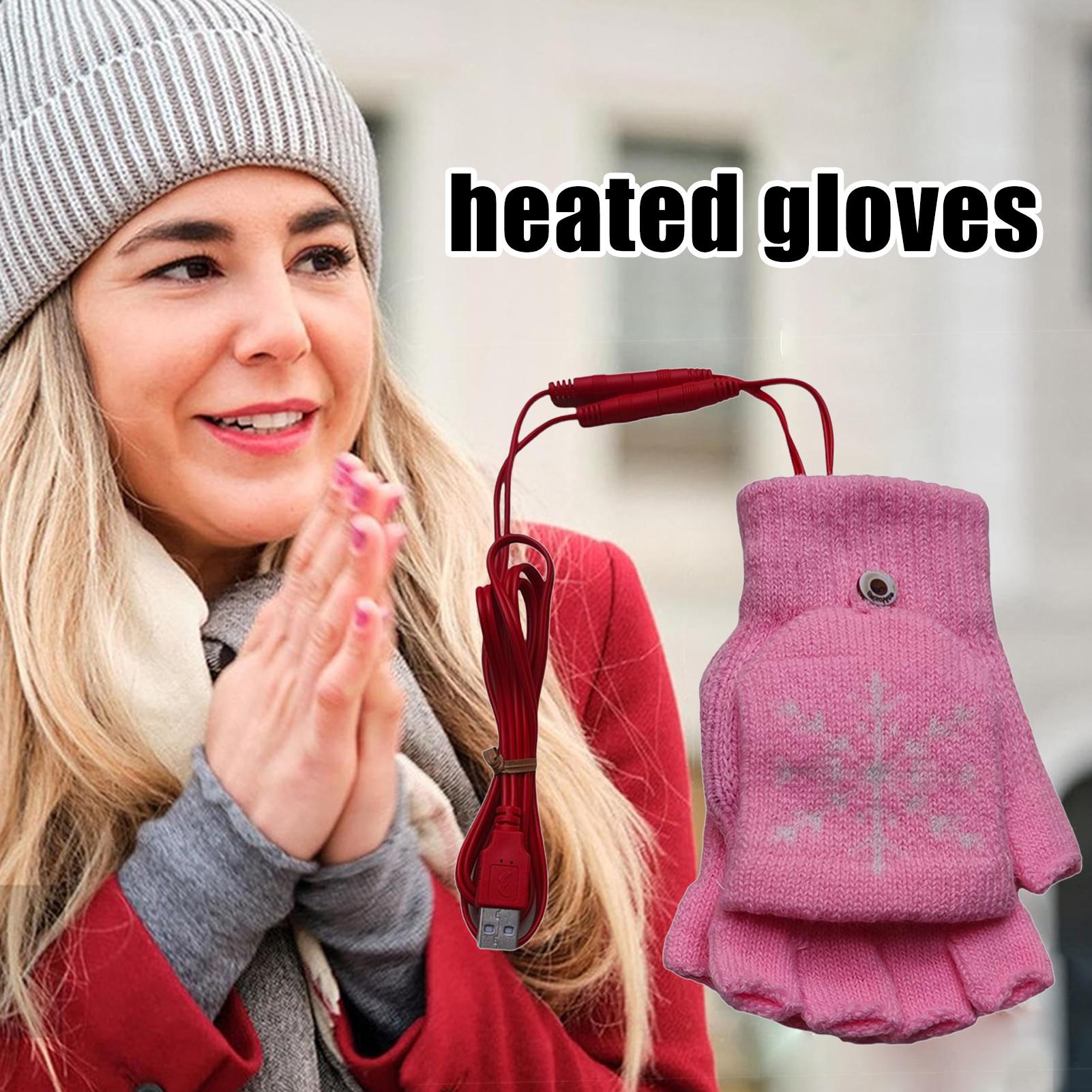 Cycling Hand Gear - Heated Gloves Fingerless USB Heated Riding