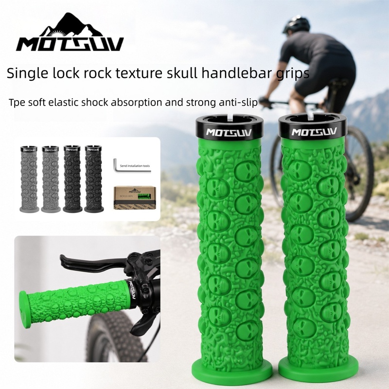 Bicycle Handlebar Grips, Skull - Cycling Hand Gear 评论和价格